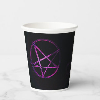Yaie paarse pentagram papieren bekers