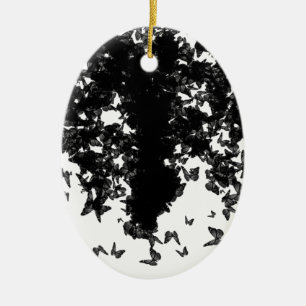 yaie zwarte moerasvlinder keramisch ornament