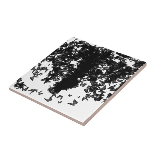 yaie zwarte moerasvlinder tegeltje (Zijkant)