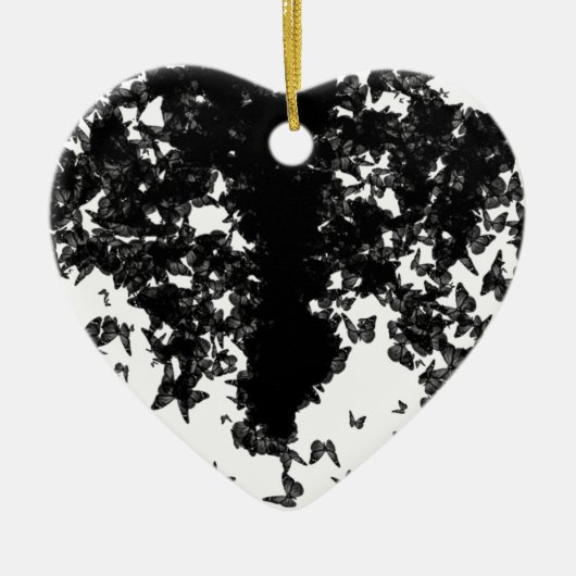 yaie zwarte swallowtail vlinder keramisch ornament (Voorkant)