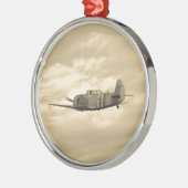 Yak 11 In Flight Metalen Ornament (Links)