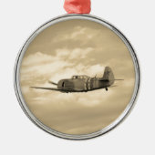 Yak 11 In Flight Metalen Ornament (Voorkant)