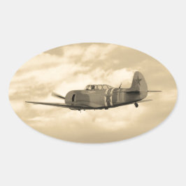 Yak 11 in vlucht ovale sticker