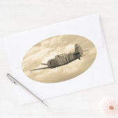 Yak 11 in vlucht ovale sticker (Envelop)