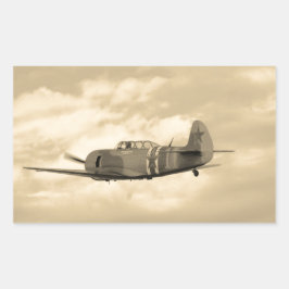 Yak 11 in vlucht rechthoekige sticker