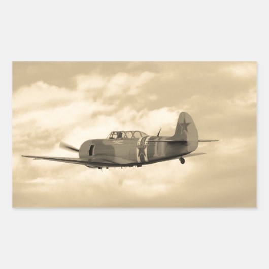 Yak 11 in vlucht rechthoekige sticker (Voorkant)
