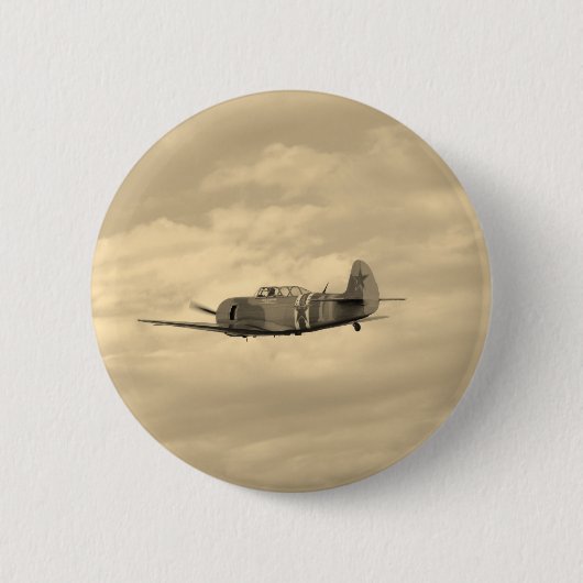 Yak 11 in vlucht ronde button 5,7 cm (Voorkant)