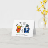 Yak and Yeti note card Kaart (Gele Bloem)