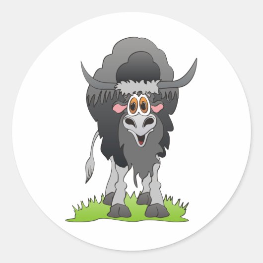 Yak Black Ronde Sticker (Voorkant)