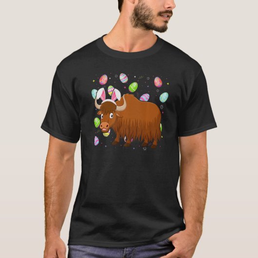 Yak Bunny Easter Egg Funny Yak Easter Sunday T-shirt (Voorkant)