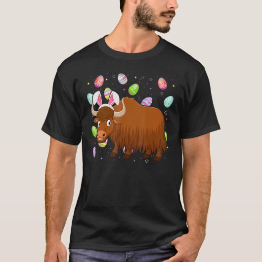 Yak Bunny Easter Funny Yak Paaszondag T-shirt (Voorkant)