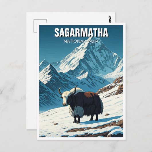 Yak in het Sagarmatha National Park in Nepal Briefkaart (Voorkant / Achterkant)