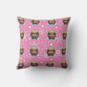 Yak Kawaii Paarse print Kussen (Achterkant)