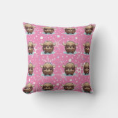 Yak Kawaii Paarse print Kussen (Voorkant)
