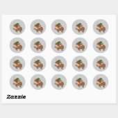 Yak Kerstmis Elf Ronde Sticker (Vel)