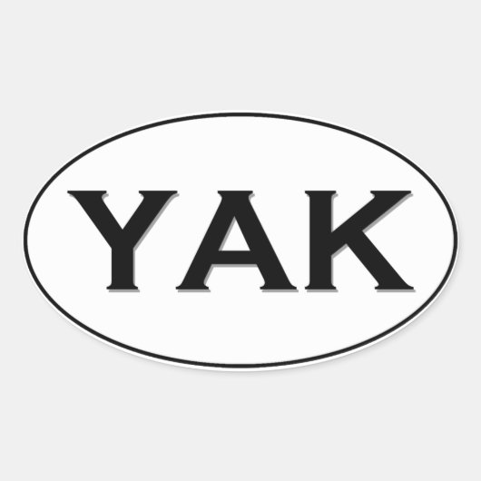 YAK Oval Logo Ovale Sticker (Voorkant)