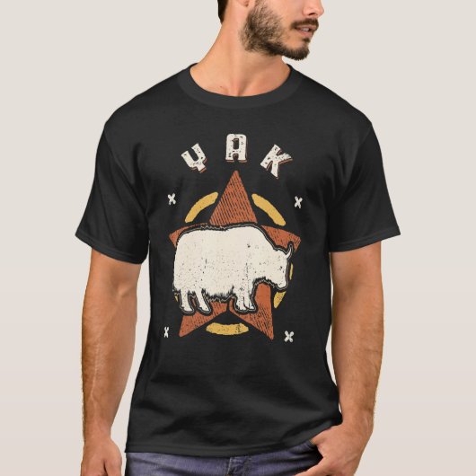Yak  Retro Classic Animal T-shirt (Voorkant)