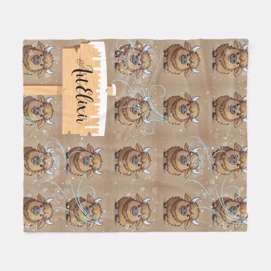 Yak Winter Breeze Fleece Deken (Voorkant (Horizontaal))