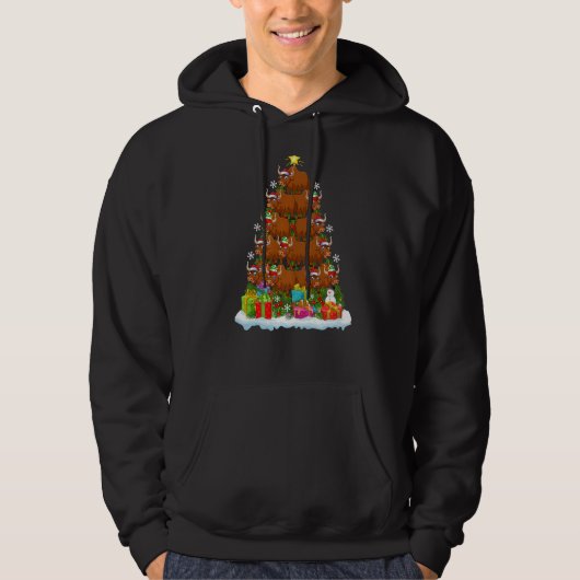 Yak  Xmas Holiday  Yak Christmas Tree Hoodie (Voorkant)