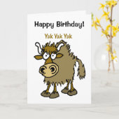 YAK yackety yak birthday chatting card Kaart (Gele Bloem)