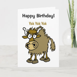 YAK yackety yak birthday chatting card Kaart