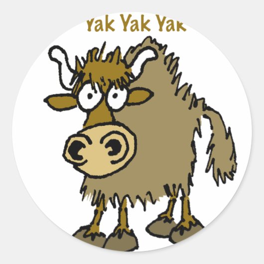 YAK YAK YAK praat is leven! Ronde Sticker (Voorkant)