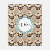 Yak Zwart Sneeuwvlokken Print Fleece Deken (Voorkant)