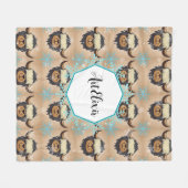 Yak Zwart Sneeuwvlokken Print Fleece Deken (Voorkant (Horizontaal))