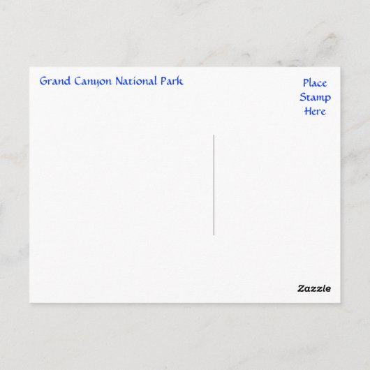 Yaki Point, Grand Canyon Arizona Briefkaart (Achterkant)