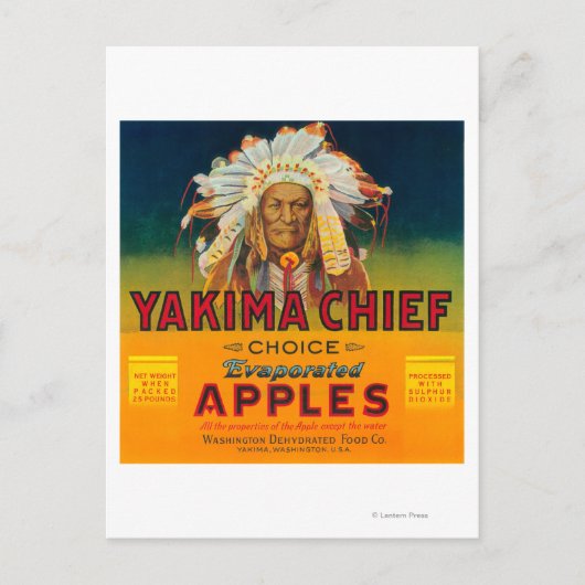 Yakima Chief Apple Label - Yakima, WA Briefkaart (Voorkant)