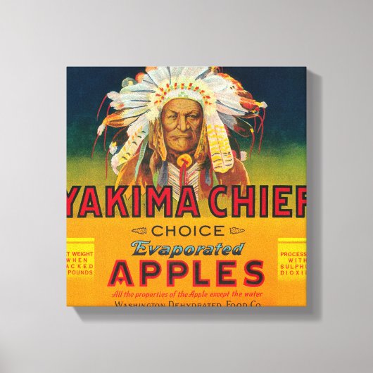 Yakima Chief Apple Label - Yakima, WA Canvas Afdruk (Voorkant)
