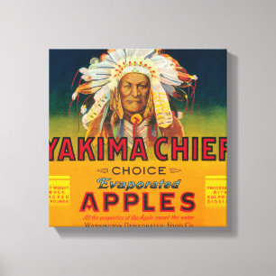 Yakima Chief Apple Label - Yakima, WA Canvas Afdruk