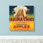 Yakima Chief Apple Label - Yakima, WA Canvas Afdruk (Insitu (Houten vloer))