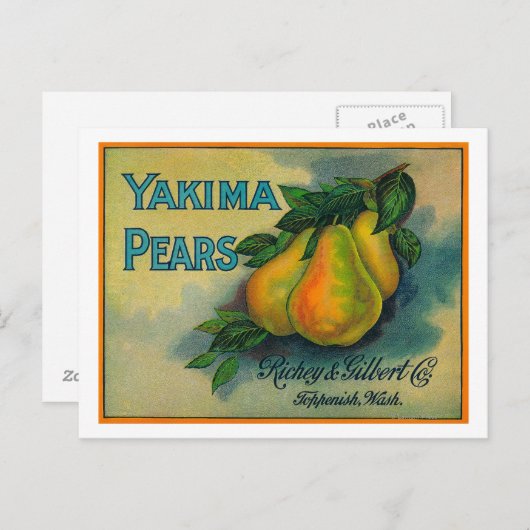 Yakima Pears Crate LabelToppenish, WA Briefkaart (Voorkant / Achterkant)