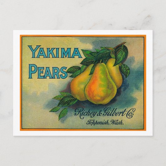 Yakima Pears Crate LabelToppenish, WA Briefkaart (Voorkant)