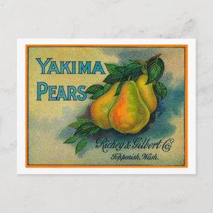 Yakima Pears Crate LabelToppenish, WA Briefkaart