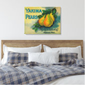 Yakima Pears Crate LabelToppenish, WA Canvas Afdruk (Insitu (Slaapkamer))