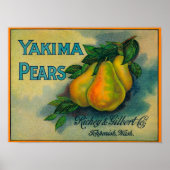 Yakima Pears Crate LabelToppenish, WA Poster (Voorkant)