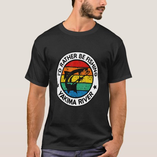 Yakima River Washington State Trout Sunset Sunrise T-shirt (Voorkant)