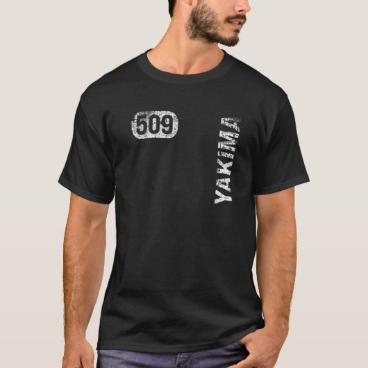 Yakima Washington 509 Area Code  Retro T-shirt (Voorkant)