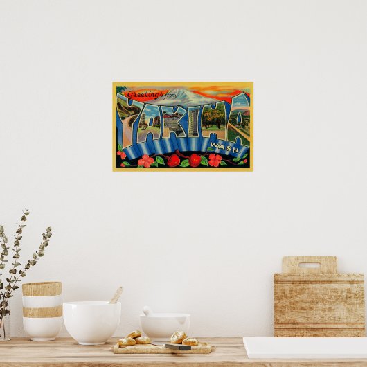 Yakima, Washington - Grote Letter-scènes Poster (Keuken)