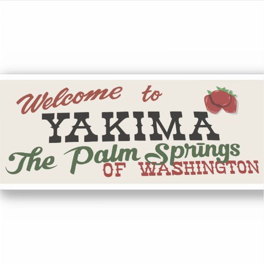Yakima Washington Sticker (Voorkant)