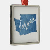Yakima Washington Wood Grain Metalen Ornament (Rechts)