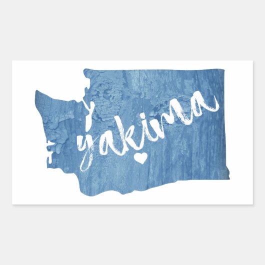 Yakima Washington Wood Grain Rechthoekige Sticker (Voorkant)