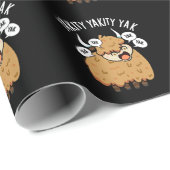 Yakity Yak Funny Animal Pun Dark BG Cadeaupapier (Rol Hoek)