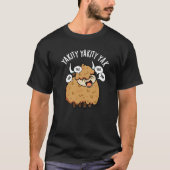 Yakity Yak Funny Animal Pun Dark BG T-shirt (Voorkant)