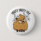 Yakity Yak Funny Animal Pun Ronde Button 5,7 Cm (Voorkant)
