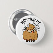 Yakity Yak Funny Animal Pun Ronde Button 5,7 Cm (Voorkant /achterkant)