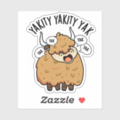 Yakity Yak Funny Animal Pun Sticker (Vel)