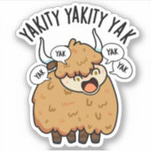 Yakity Yak Funny Animal Pun Sticker (Voorkant)
